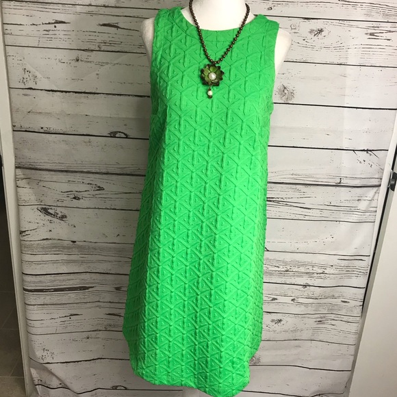Crown and Ivy Green Embossed Fabric Sleeveless Dress - XS - Picture 1 of 8